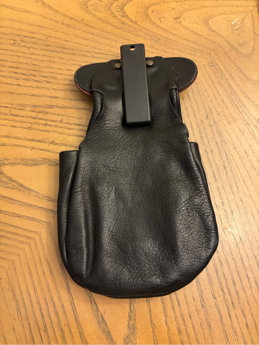 VTG Kimberly Chalos Genuine Black Leather Belt Pouch / Waist Bag EUC - Picture 5 of 5